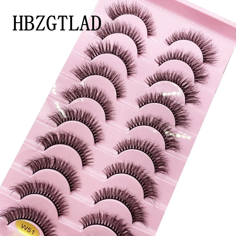 HBZGTLAD New 10 Pairs Natural False Eyelashes Fake Lashes Long Makeup 3d