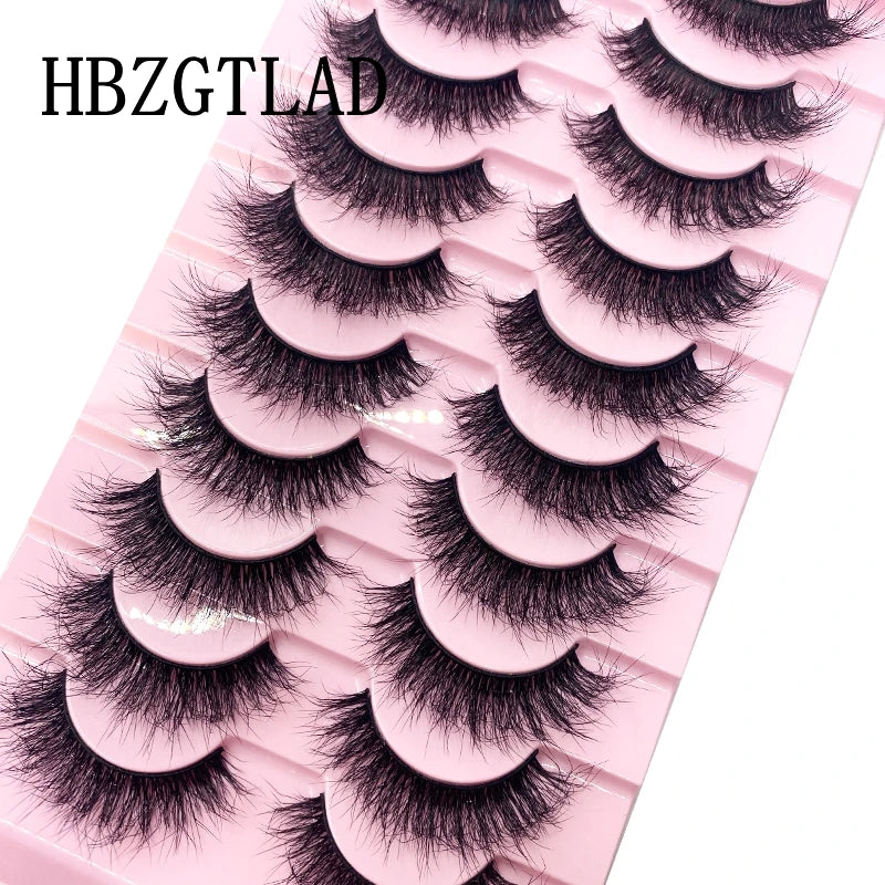 HBZGTLAD New 10 Pairs Natural False Eyelashes Fake Lashes Long Makeup 3d