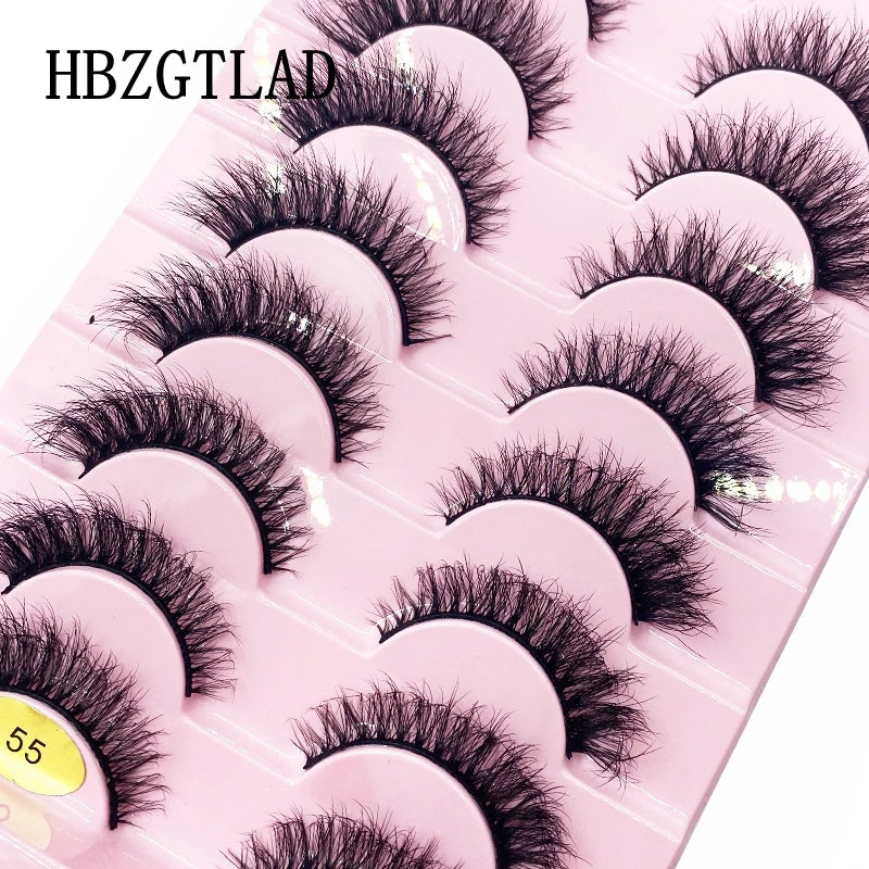 HBZGTLAD New 10 Pairs Natural False Eyelashes Fake Lashes Long Makeup 3d