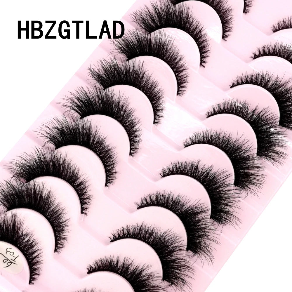 NEW 10 Pairs Natural False Eyelashes Fake Lashes Long Makeup 3d Mink Lashes
