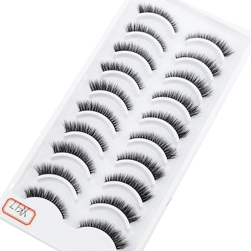 NEW 10 Pairs Natural False Eyelashes Fake Lashes Long Makeup 3d Mink Lashes
