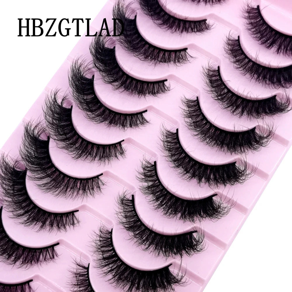 HBZGTLAD New 10 Pairs Natural False Eyelashes Fake Lashes Long Makeup 3d