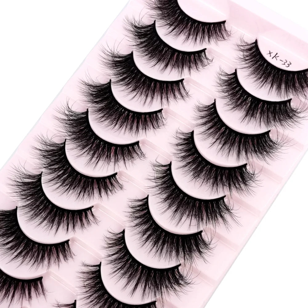 NEW 10 Pairs Natural False Eyelashes Fake Lashes Long Makeup 3d Mink Lashes
