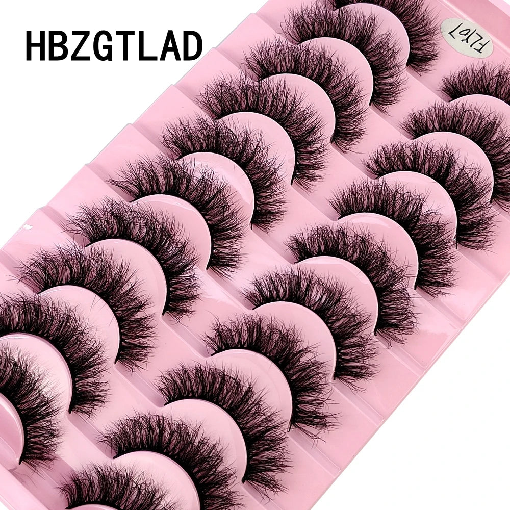 HBZGTLAD New 10 Pairs Natural False Eyelashes Fake Lashes Long Makeup 3d