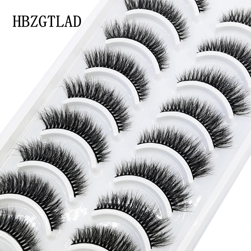 NEW 10 Pairs Natural False Eyelashes Fake Lashes Long Makeup 3d Mink Lashes