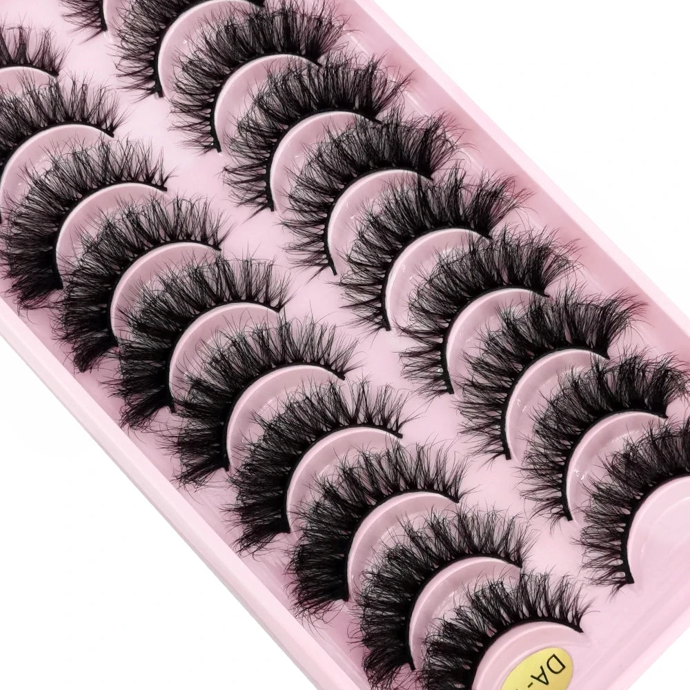 HBZGTLAD New 10 Pairs Natural False Eyelashes Fake Lashes Long Makeup 3d