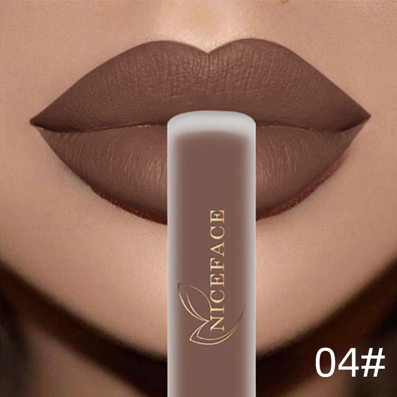 NICEFACE Nude Liquid Lipsticks Waterproof Velvet Matte Lip Gloss Long