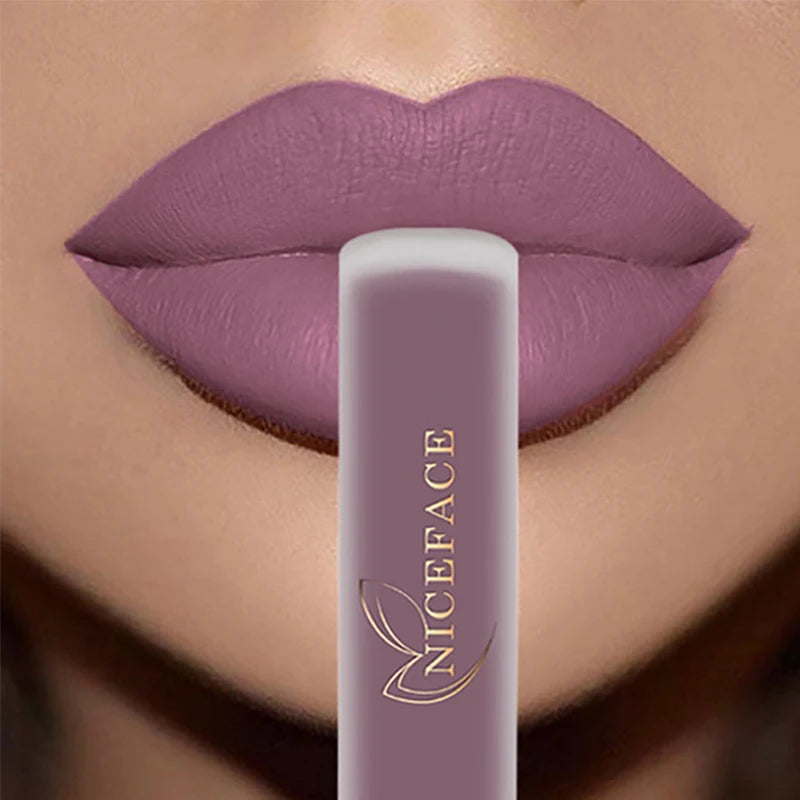 NICEFACE Nude Liquid Lipsticks Waterproof Velvet Matte Lip Gloss Long