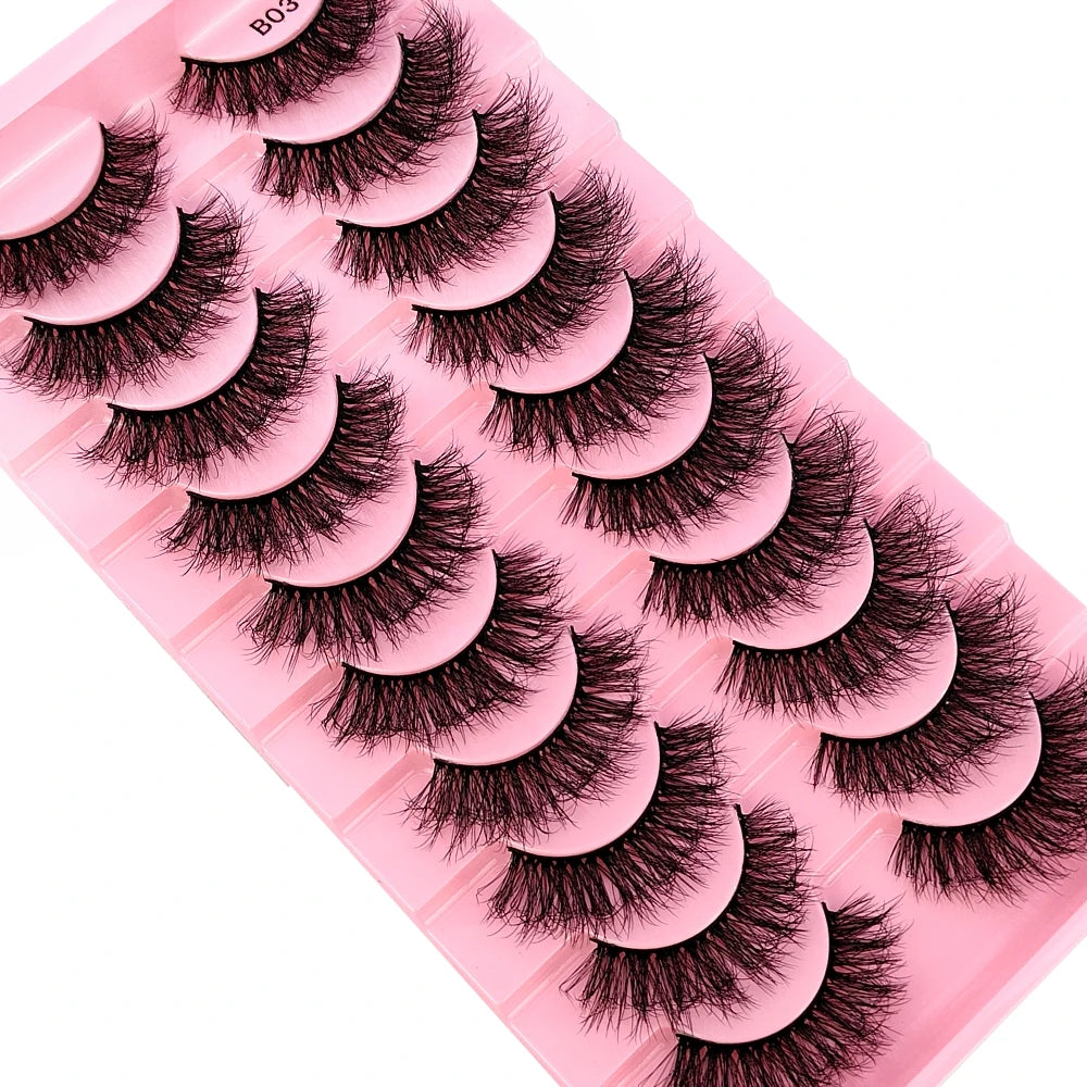 HBZGTLAD New 10 Pairs Natural False Eyelashes Fake Lashes Long Makeup 3d