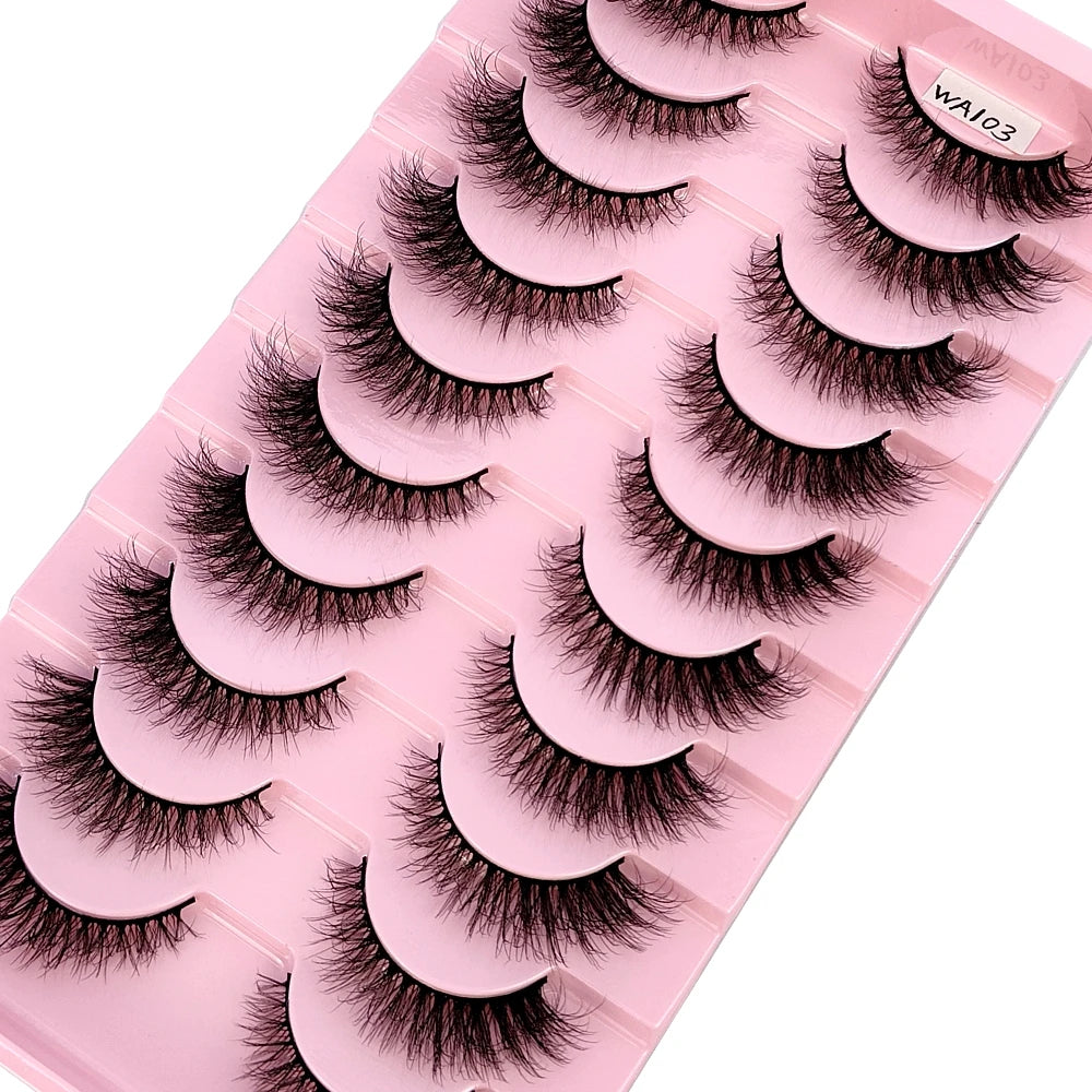 HBZGTLAD New 10 Pairs Natural False Eyelashes Fake Lashes Long Makeup 3d