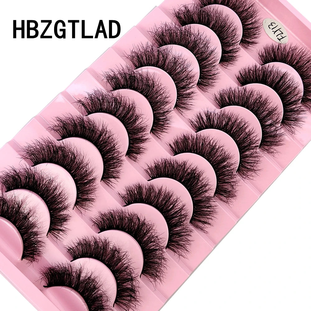 HBZGTLAD New 10 Pairs Natural False Eyelashes Fake Lashes Long Makeup 3d