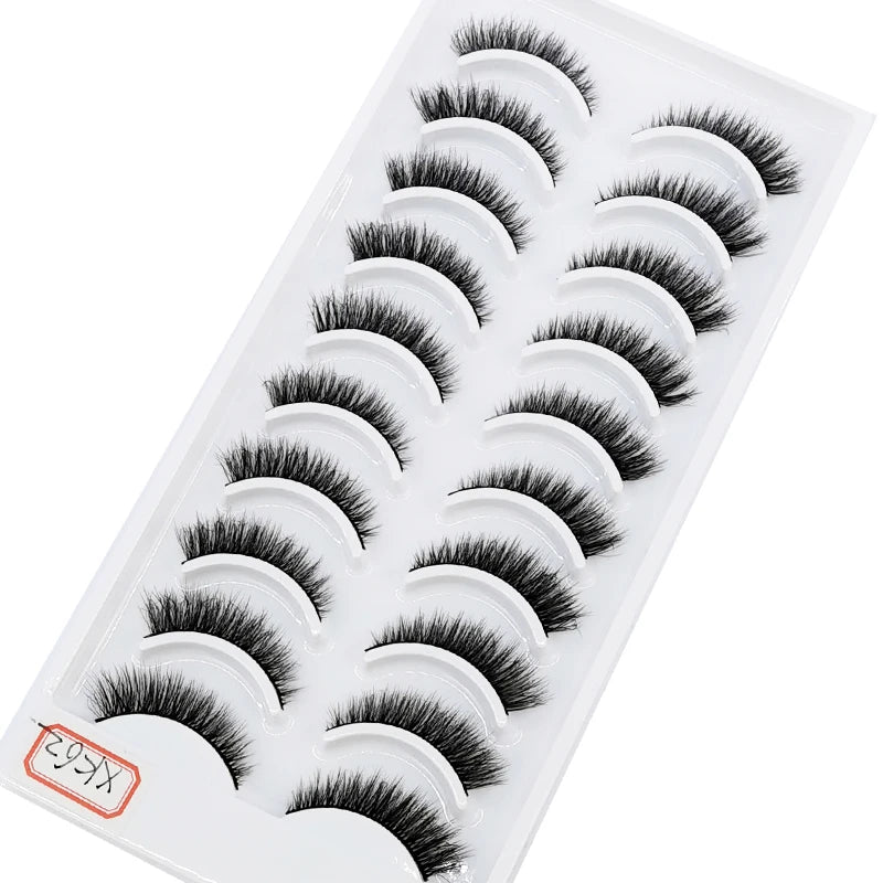 NEW 10 Pairs Natural False Eyelashes Fake Lashes Long Makeup 3d Mink Lashes