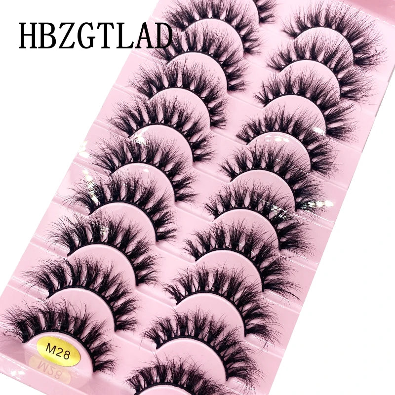 HBZGTLAD New 10 Pairs Natural False Eyelashes Fake Lashes Long Makeup 3d